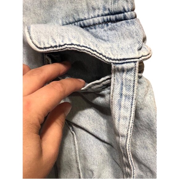 Light Blue Grunge Baggy Multi Pocket Oversize Hardware Carpenter Jeans Sz 15/32W - Picture 10 of 16